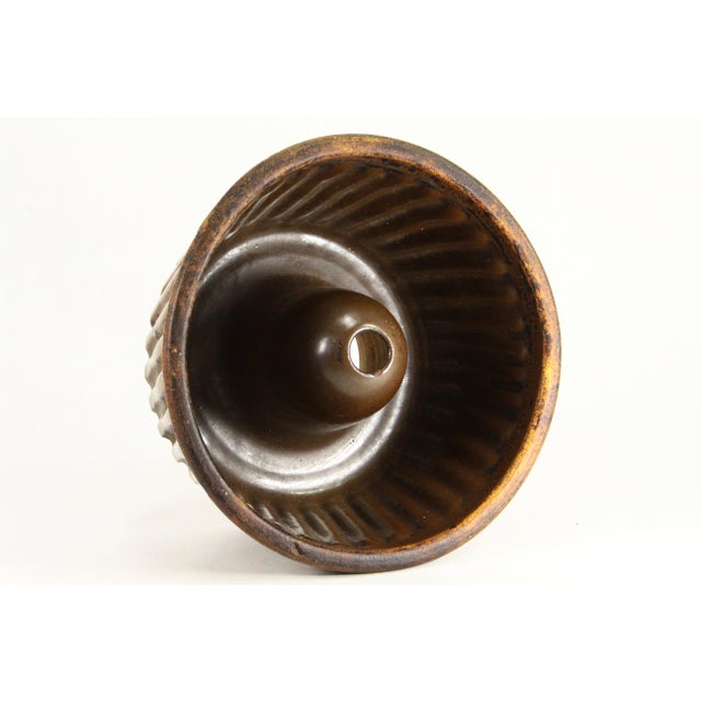 19th C. Glazed Earthenware Bundt Cake / Pudding Mold For Sale - Image 4 of 15