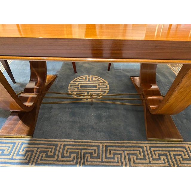 1940s Jules Leleu Style Extendable French Art Deco Dining Table For Sale - Image 5 of 9