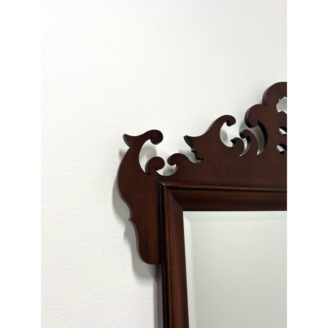 Chippendale White of Mebane Mahogany Chippendale Style Beveled Wall Mirror For Sale - Image 3 of 8