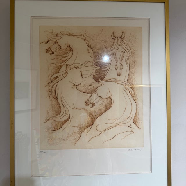 Paul De Chabot, Horses 16/100, 1960s, Etching For Sale - Image 7 of 12