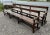 Large Wood Arm and Back Benches, Set of 2 For Sale - Image 3 of 4