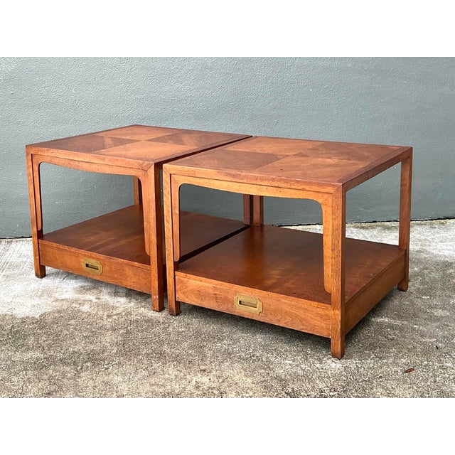 Vintage Baker Milling Road Campaign Side Tables - A Pair For Sale - Image 12 of 12