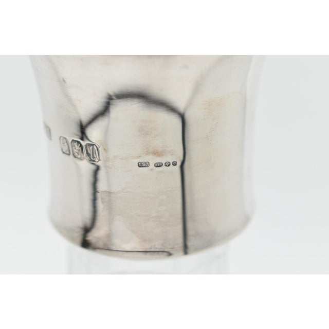1920s Irish Cut Crystal Decanter With Sterling Silver Collar For Sale - Image 4 of 14