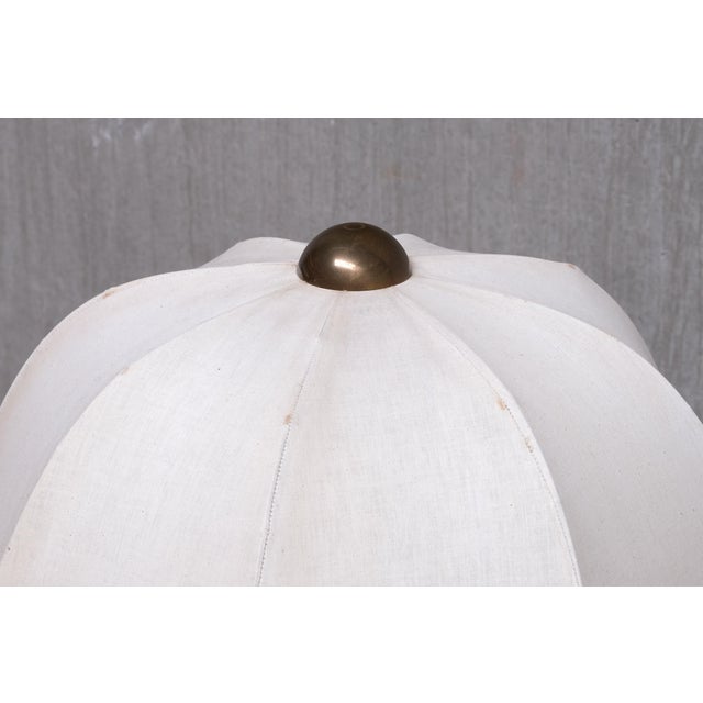 Gold Sculptural Brass Table Lamp with Umbrella Shade from Il Punto la Bottega, Italy, 1970s For Sale - Image 8 of 13