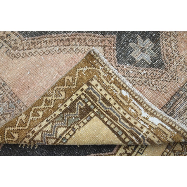 1970s Vintage Turkish Handmade Wool Cotton Beige Runner Rug For Sale In San Francisco - Image 6 of 11