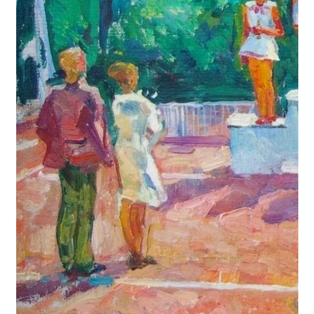 1970s Vintage Ukrainian Oil Painting: Socialist Realism, 1970s Art 48-42 For Sale - Image 5 of 6