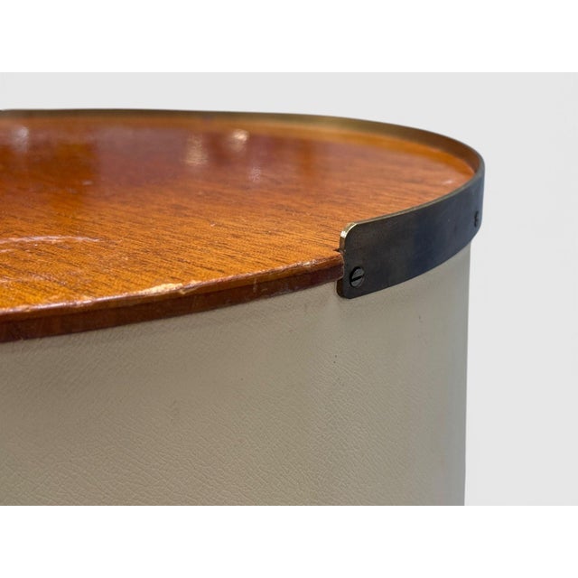 Halvdan Petterson, Nightstands, Leather, Beech, Brass, Sweden, 1950s For Sale - Image 13 of 14