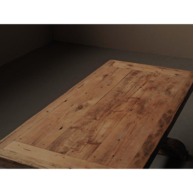 French Artisanal Pine Dining Table, 1970 For Sale - Image 4 of 18