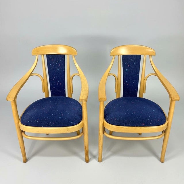 Curved Beech Chairs, Sweden, 1970, Set of 2, in Very Good conditions. Designed 1970 to 1979