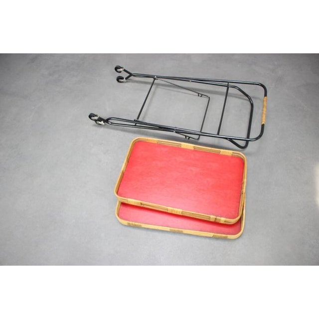 Mid-Century Czechoslovak Folding Bamboo Serving Trolley, 1960s For Sale - Image 12 of 13