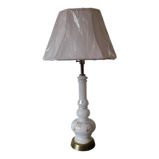 LastChance!Vintage Hand Painted Blown Glass Lamp Made in West Germany For Sale