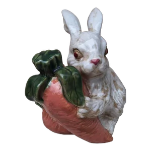 Vintage Italian Painted & Glazed Easter Rabbit Figure - Made in Italy