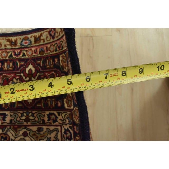 Tabriz Rug 6’6” X 9’7” Blue Wool Vintage Traditional Hand-Knotted Carpet For Sale - Image 13 of 15