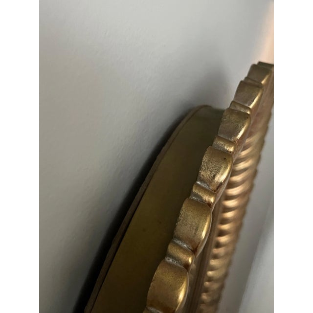 Gold Vintage Gold Oval Mirror For Sale - Image 8 of 8