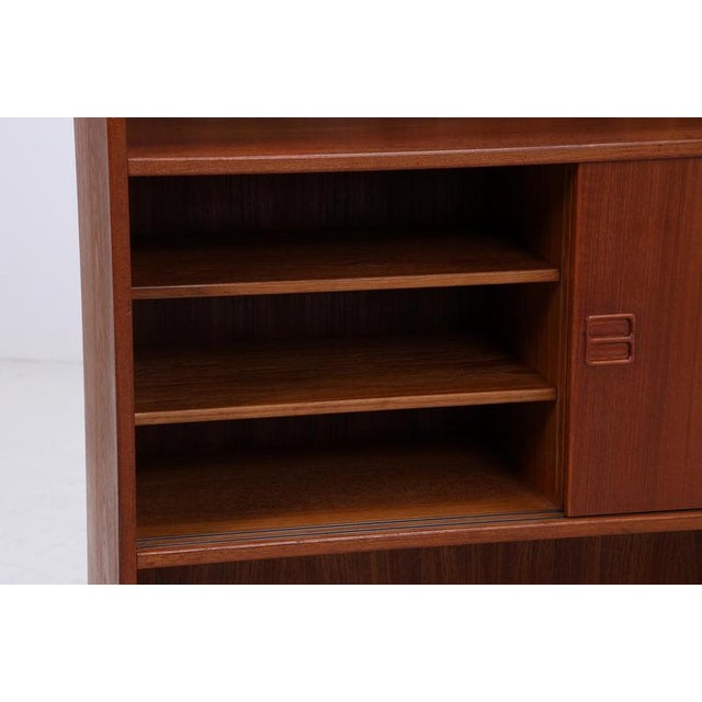 Mid-Century Danish Teak Bookcase with Sliding Doors, 1960s For Sale - Image 10 of 17