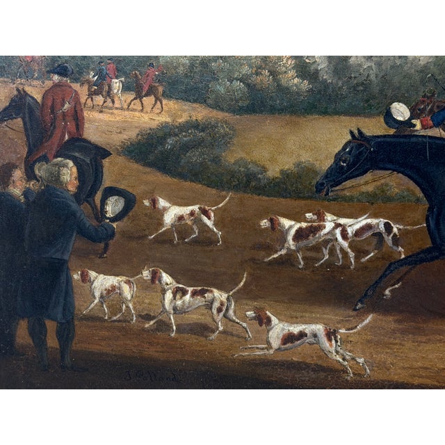 Wood Large Mid 19th Century Oil Painting King George III Returning From Hunting Before Windsor Castle After James Pollard (1792–1867) For Sale - Image 7 of 18
