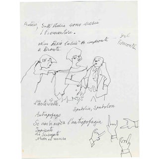 Mino Maccari, The Interdict, 1950s, Ink For Sale