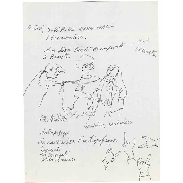 Mino Maccari, The Interdict, 1950s, Ink For Sale