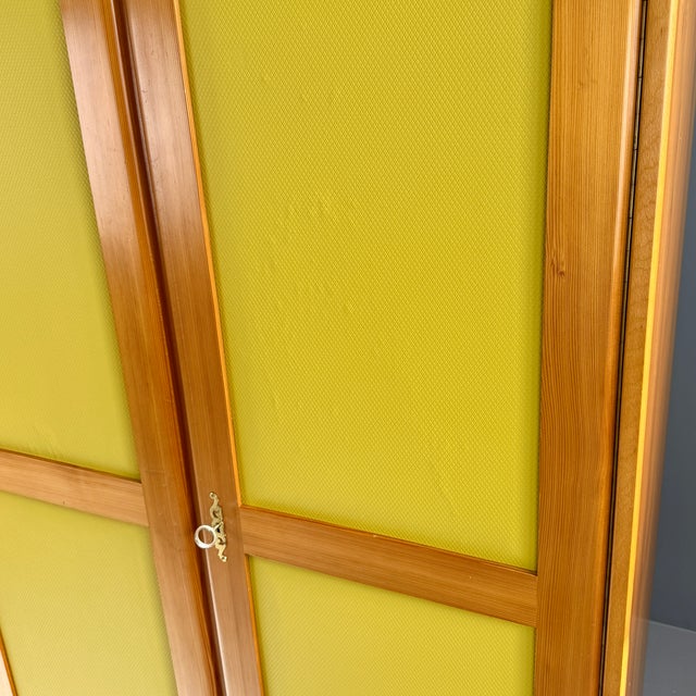 Yellow Vintage Wardrobe in Fir, 1950s For Sale - Image 8 of 10