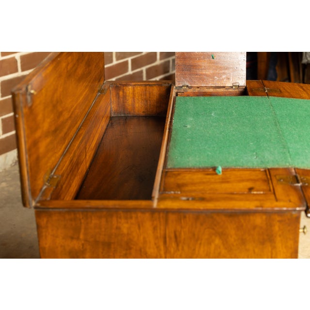 English 19th Century Walnut Campaign Butler's Desk with Three Drawers For Sale - Image 10 of 12