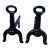 Pair of antique cast-iron fireplace andirons, likely dating to the early 1900s–1920s. Features loop tops, sturdy log...