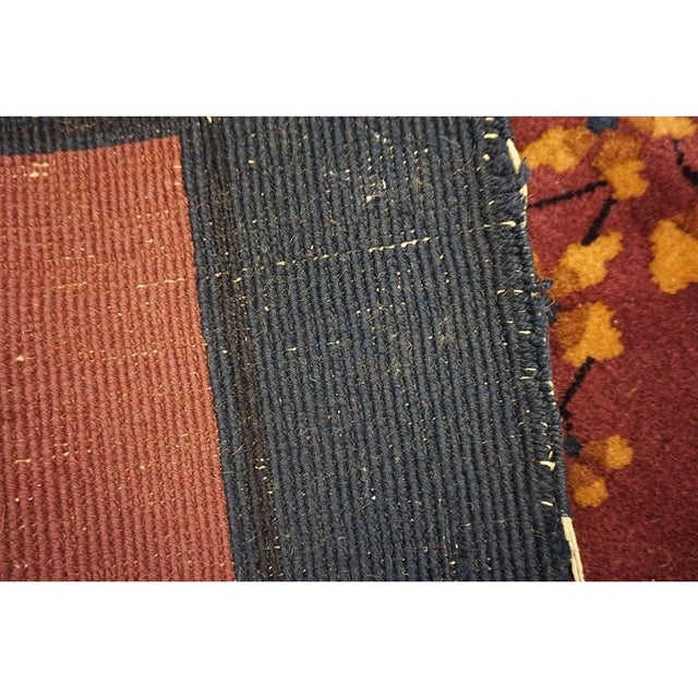 Raspberry Pink 1920s Raspebery Pink Open Field Floral Antique Chinese Art Deco Room Size Rug For Sale - Image 8 of 8