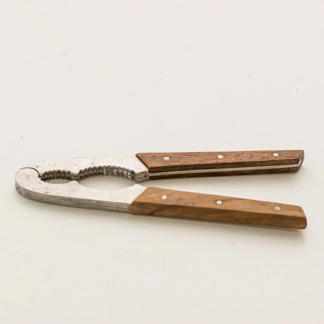 Brown Mid Century Modern Stainless Steel Rosewood Nutcracker Bar Tool Utensil For Sale - Image 8 of 8