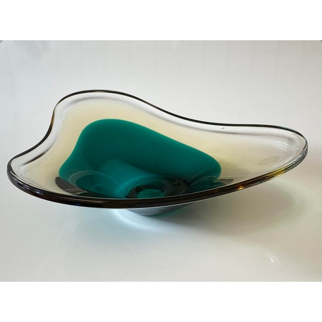 1950s Mid-Century Biomorphic Abstract Modern Erickson Glass Bowl Sommerso For Sale - Image 5 of 11