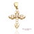 Gold 14k(585) Solid Yellow Gold Natural Diamond Cross Pendant For Sale - Image 8 of 10