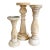 White Washed Shabby Chic Wooden Pillar Candle Holders - Set of 3 For Sale