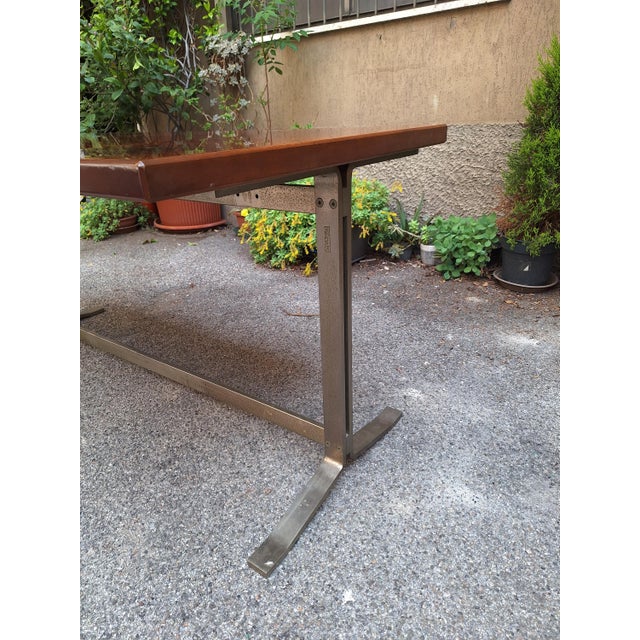 Vintage Desk Table in Wood and Chromed Metal by Gianno Moscatelli for Formanova, 1960s For Sale - Image 11 of 16