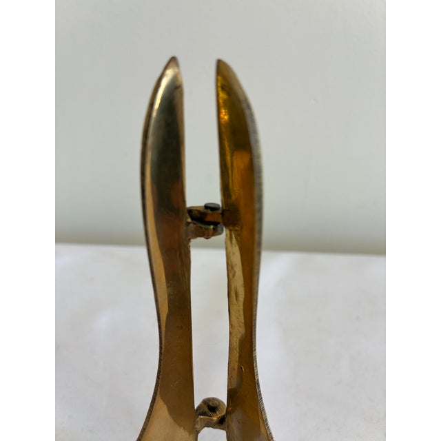 Mid-Century Modern Vintage Brass Folding Display Easel – Adjustable 5” Stand For Sale - Image 3 of 8