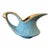 Vintage Mid 20th Century Modern Turquoise Blue and Gold Porcelain Creamer Pitcher For Sale