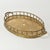 Large Vintage Brass Oval Bamboo Tray With Handles Decorative Serving Tray For Sale - Image 4 of 11