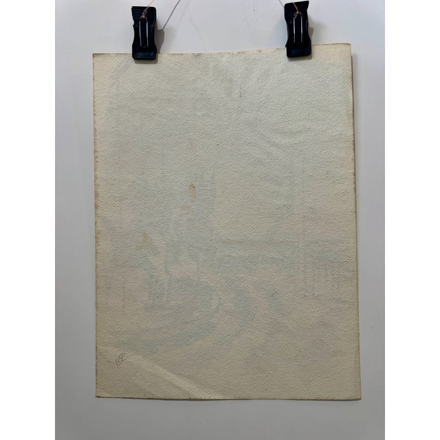 1940s Henry Emil Salloch Original Watercolor on Paper Carousel. For Sale - Image 5 of 6