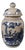 Chinoiserie Crackle Glaze Blue White Guigu Descending Mountain Figural Ginger Jar For Sale