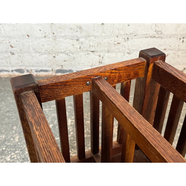 Mid 20th Century Craftsman Style Mission Oak Magazine Holder For Sale - Image 11 of 11