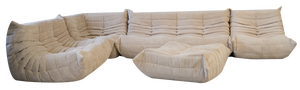 Beige Corduroy Togo Living Room Set by Michel Ducaroy for Ligne Roset, Set of 5