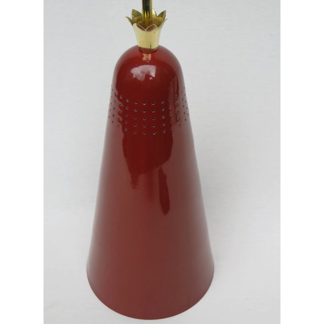 Italian Pendant Light in Lacquered Aluminum and Brass, 1950s For Sale - Image 10 of 12