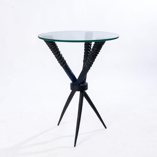 Farmhouse Late 20th Century Faux Antler Table With Glass Top For Sale - Image 3 of 7