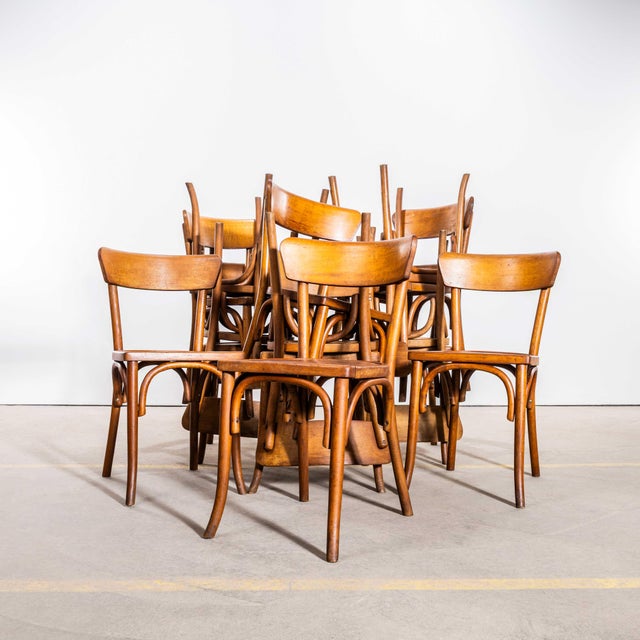 Brown Honey Thin Slim Back Baumann Dining Chair, 1950s, Set of 6, Set of 6 For Sale - Image 8 of 15