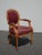 French Provincial Vintage French Provincial Burgundy Leather Accent Chair With Decorative Nails For Sale - Image 3 of 13