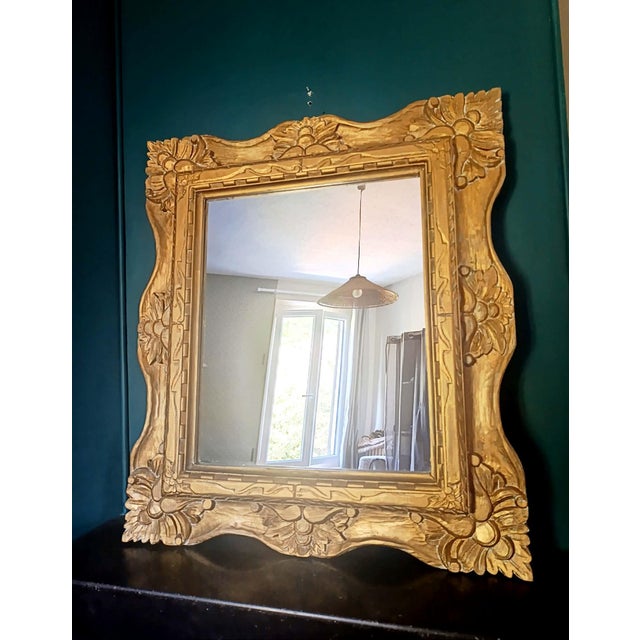 Large Mirror in Gilded Wood, 1950s For Sale - Image 10 of 10