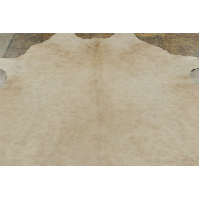 Contemporary Rug & Kilim’s Contemporary Cowhide Rug With Natural Texture in Soft Beige & Brown For Sale - Image 3 of 9