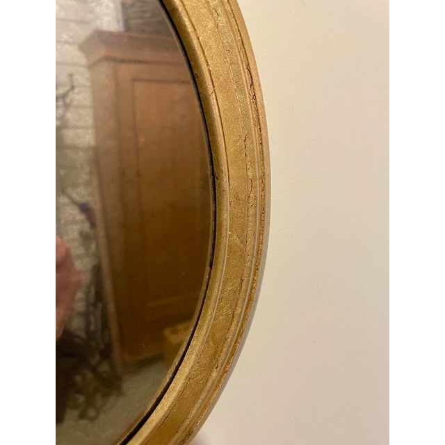Wood Pair of Vintage Gilt Oval Mirrors For Sale - Image 7 of 11