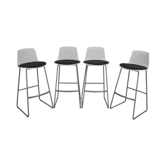 Steelcase Coalesse Enea Lottus Set 4 Sculpted Sled Barstools For Sale - Image 13 of 13