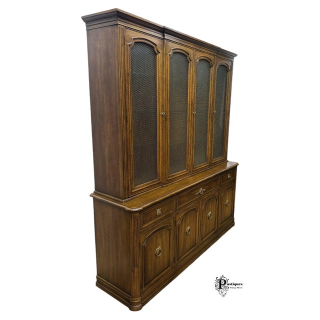 Vintage Henredon Folio Six Regency Style Walnut China / Display Cabinet For Sale - Image 9 of 12