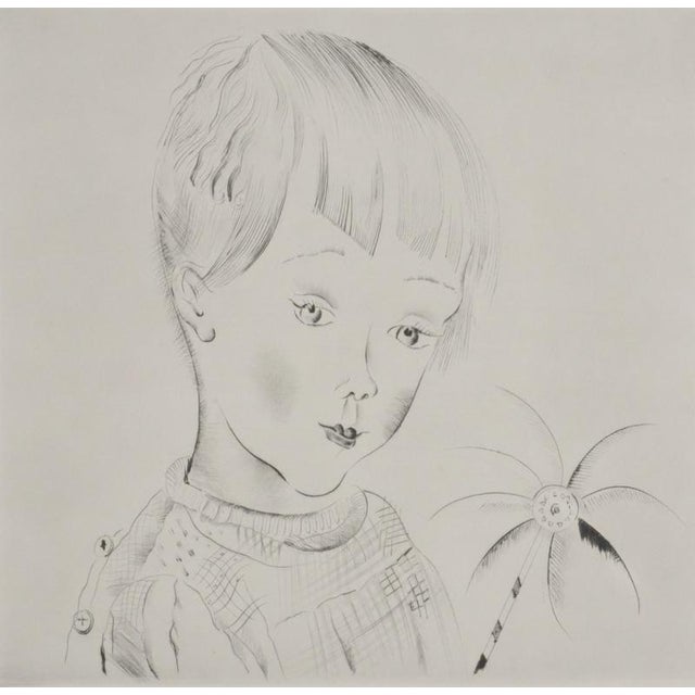 Mily possoz (1888-1968) the boy with the little palm tree original etching signed in pencil numbered out of 30 copies...