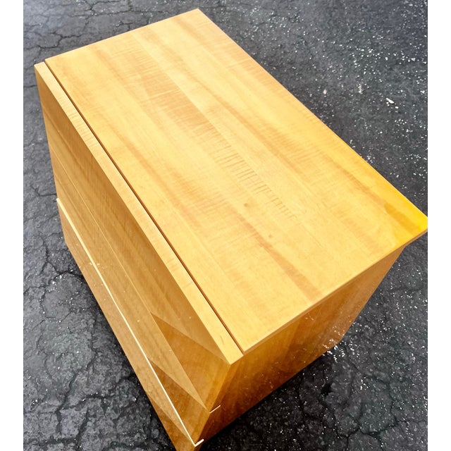 Italian Mid Century Modern Pair of Nightstands With Oblique Tapered Façade | Giorgio Collection Italy For Sale - Image 9 of 12