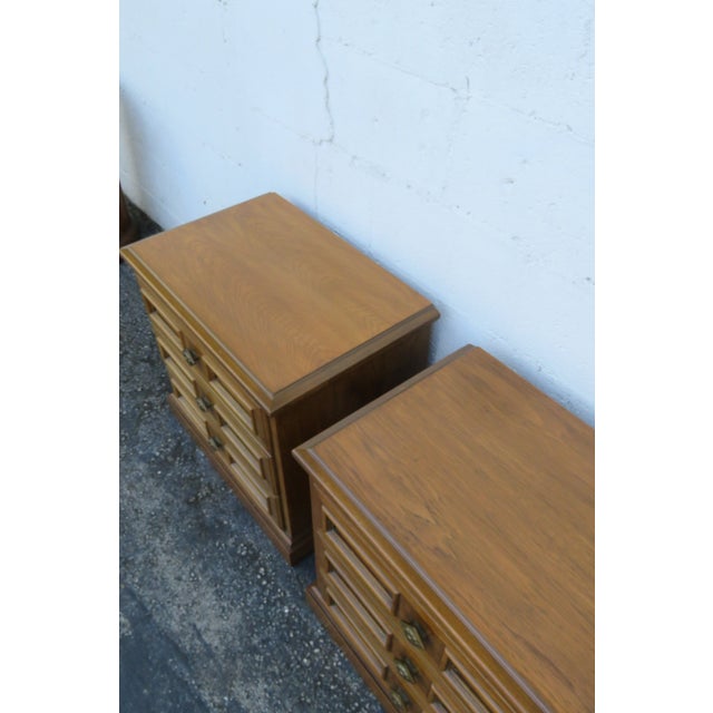 Drexel Mid 20th Century Modern Nightstands End Side Bedside Tables a Pair 6191 For Sale - Image 12 of 18